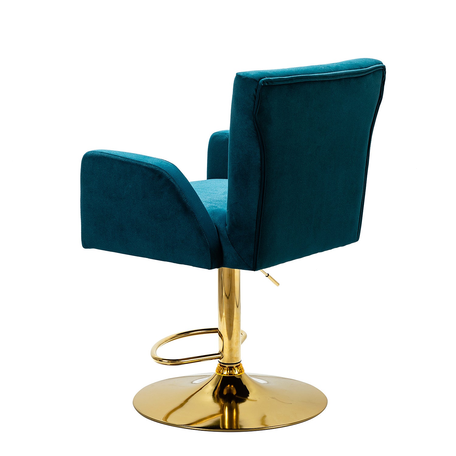 Swivel Adjustable Bar Chair in Blue Velvet