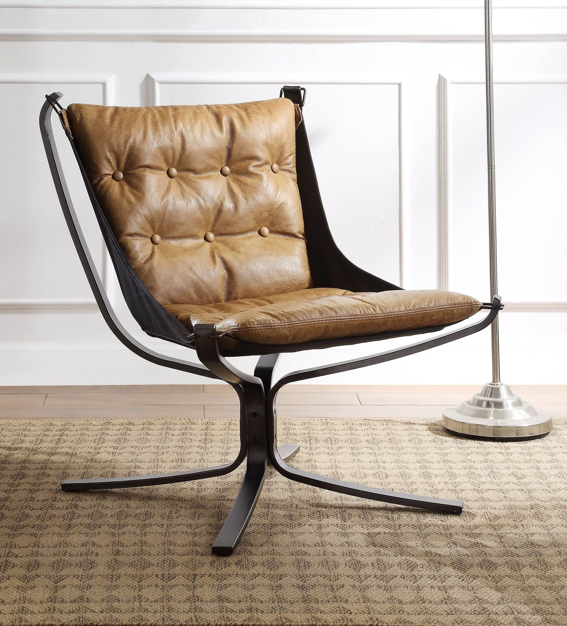 Accent Chair in Brown Leather