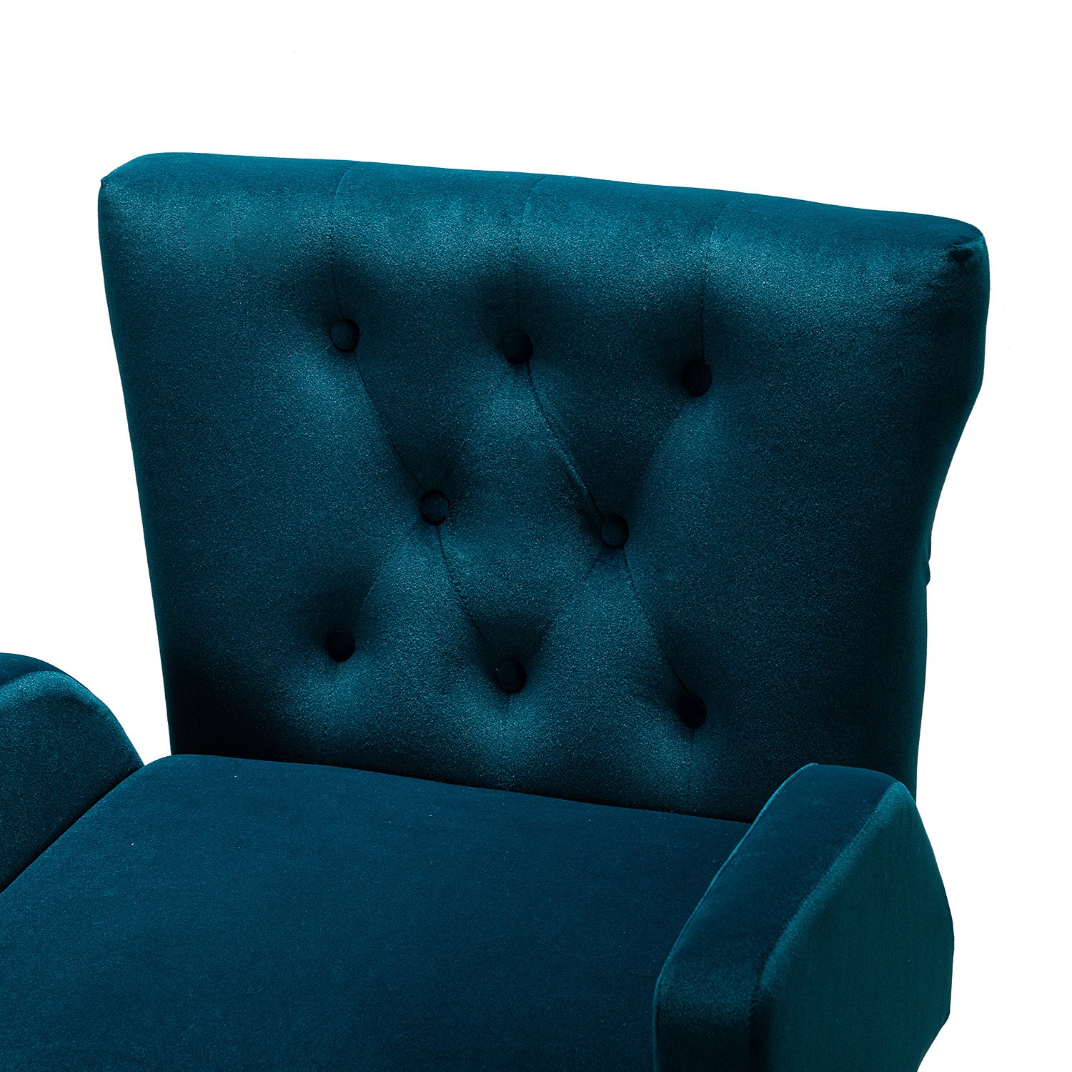 Swivel Adjustable Bar Chair in Blue Velvet