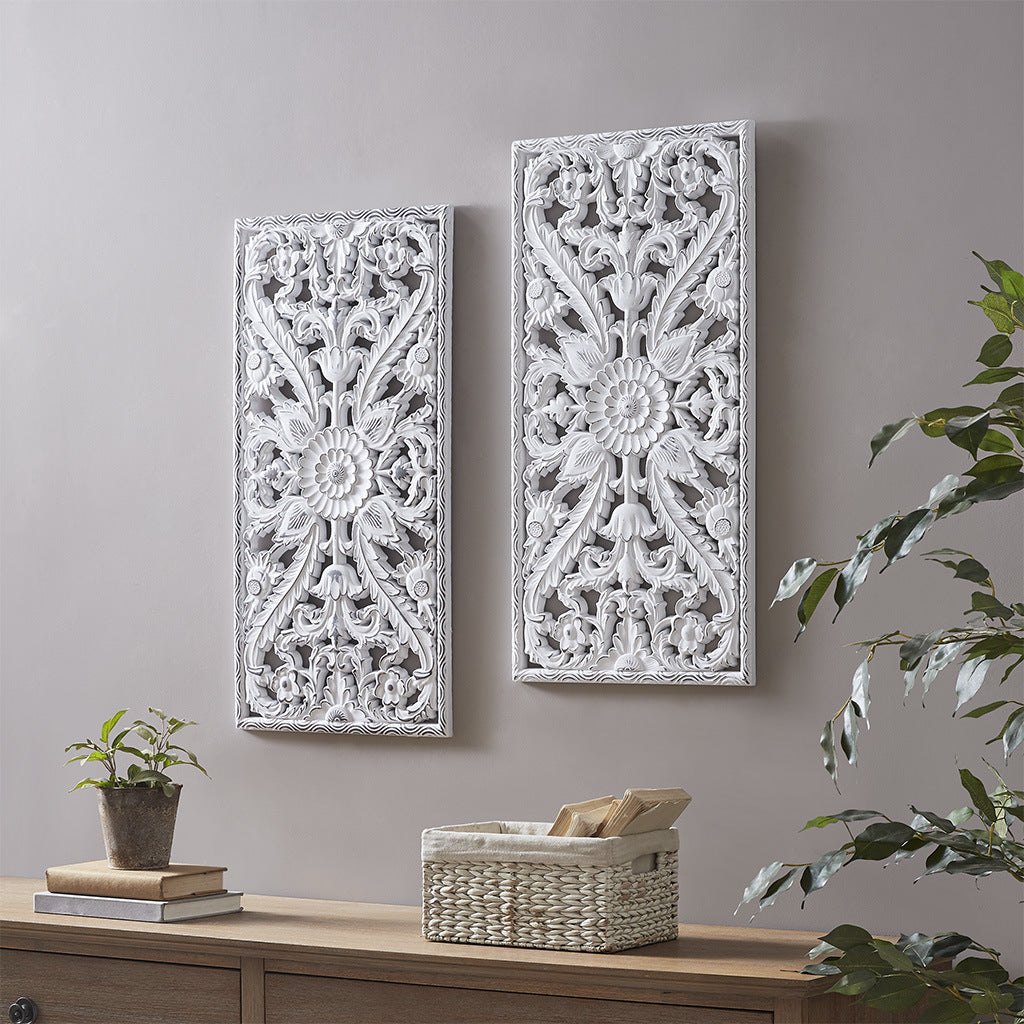 Carved Wood Wall Decor 2 Piece Set