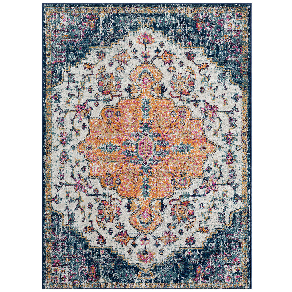 Boho Medallion Woven Area Rug 5x7'