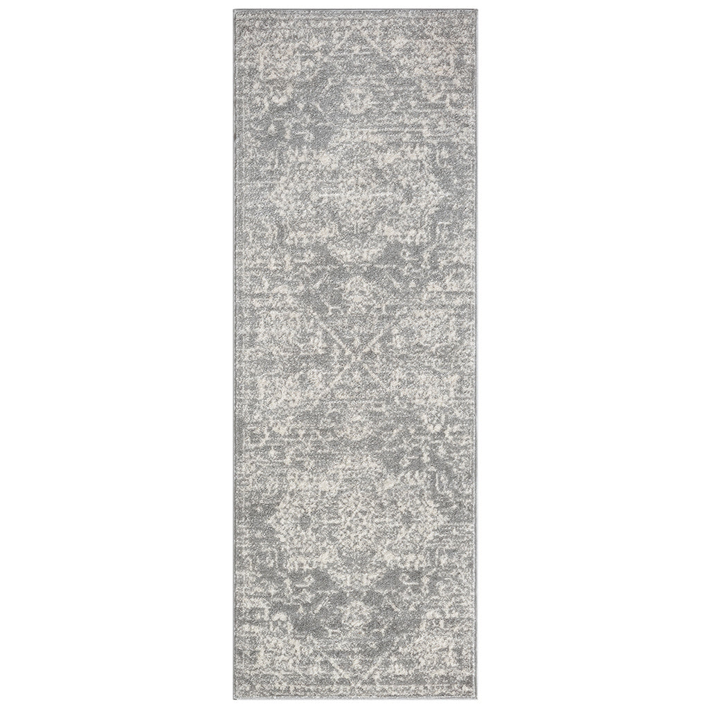 Distressed Medallion Woven Area Rug 3x8'