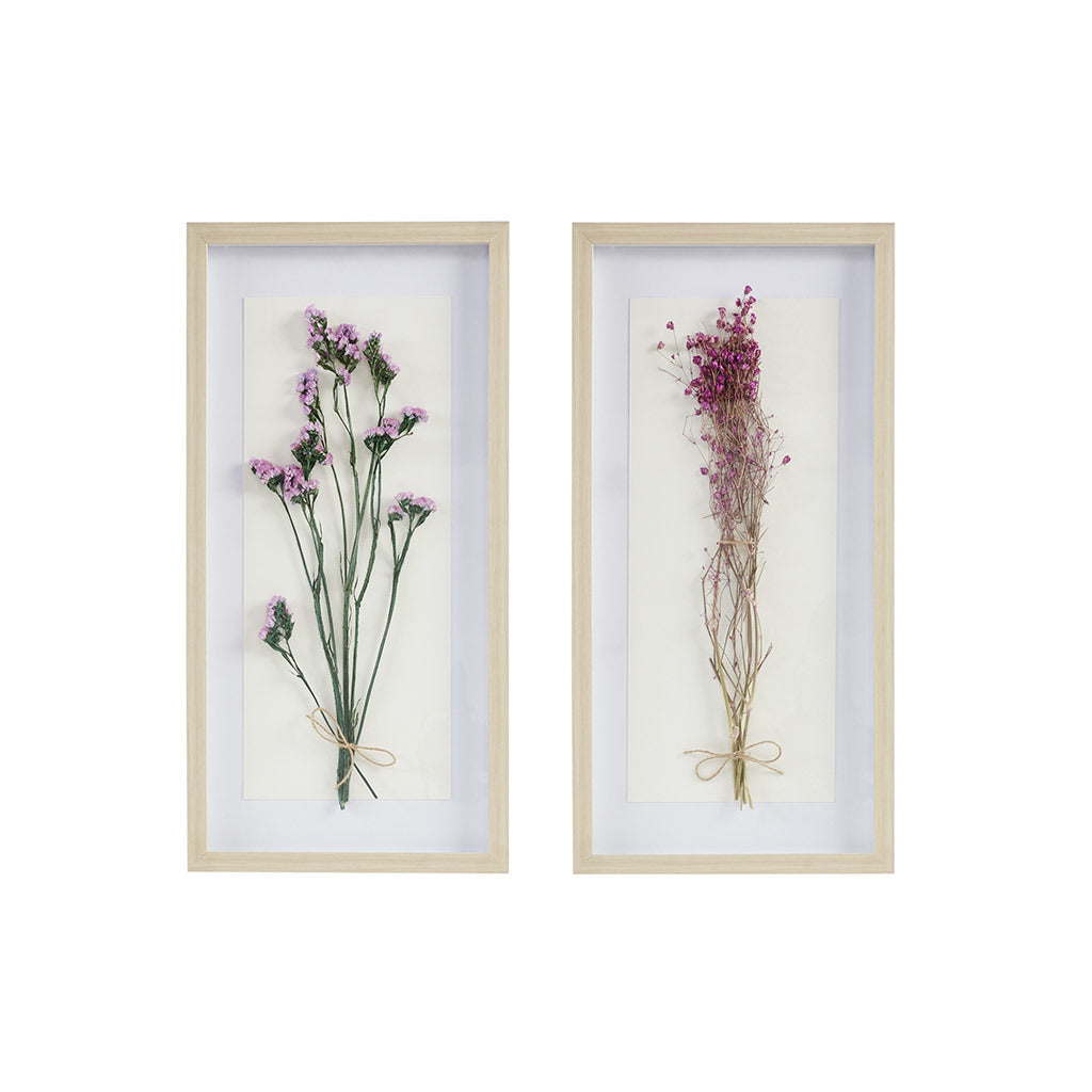 Dried Flower Shadow Box Wall Decor 2-Piece Set