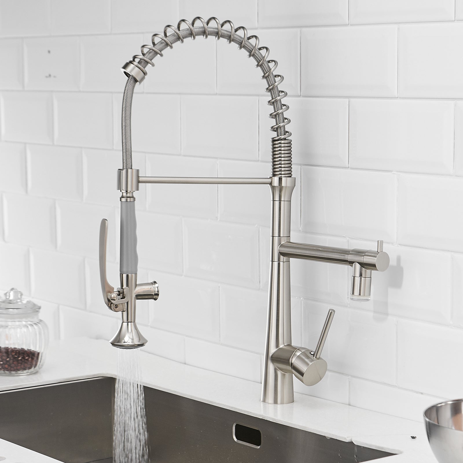 Pull Down Kitchen LED Faucet with Sprayer