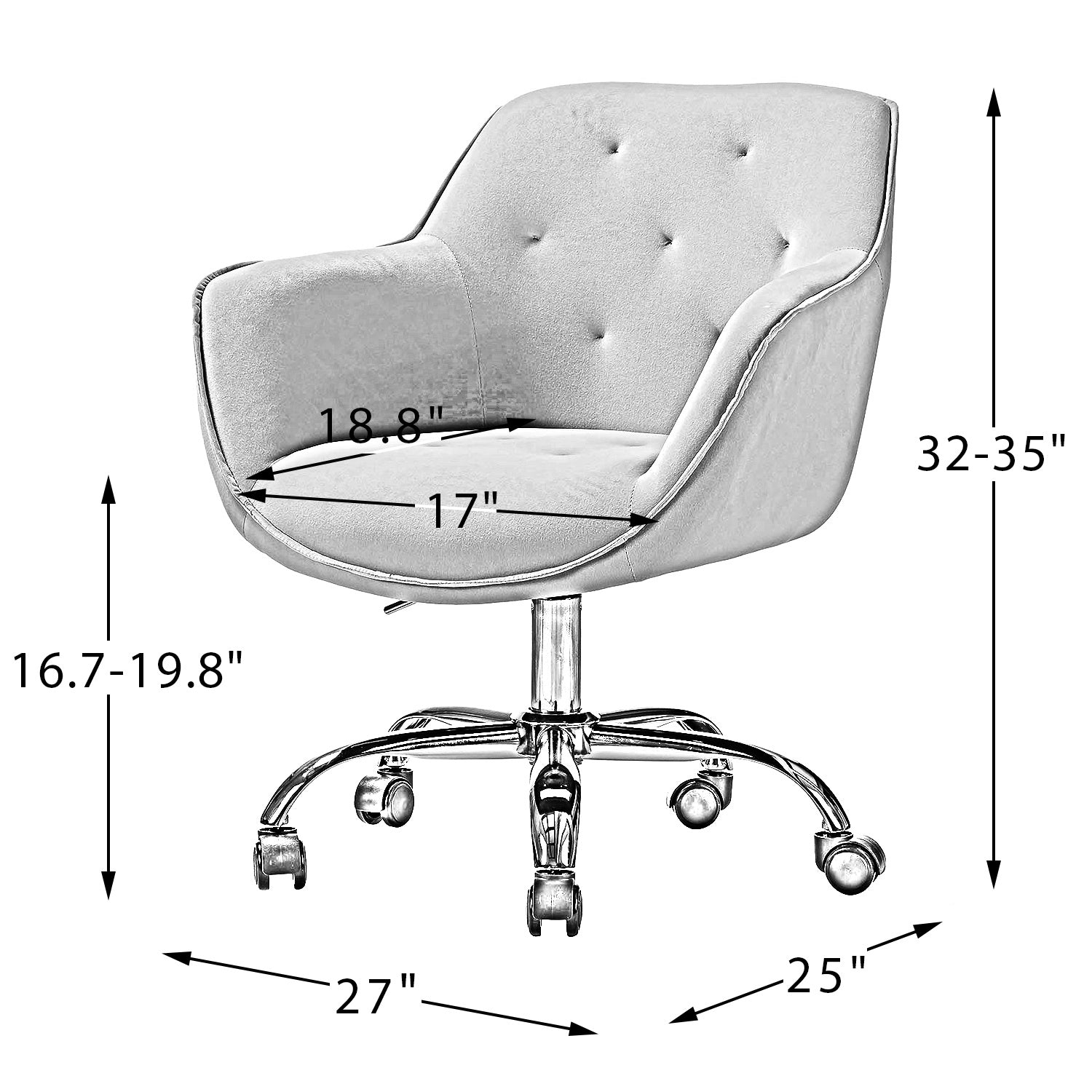 Sage Green Velvet Chair dimensions