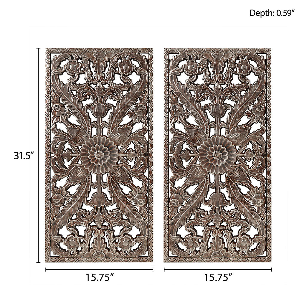 Carved Wood Wall Decor Set