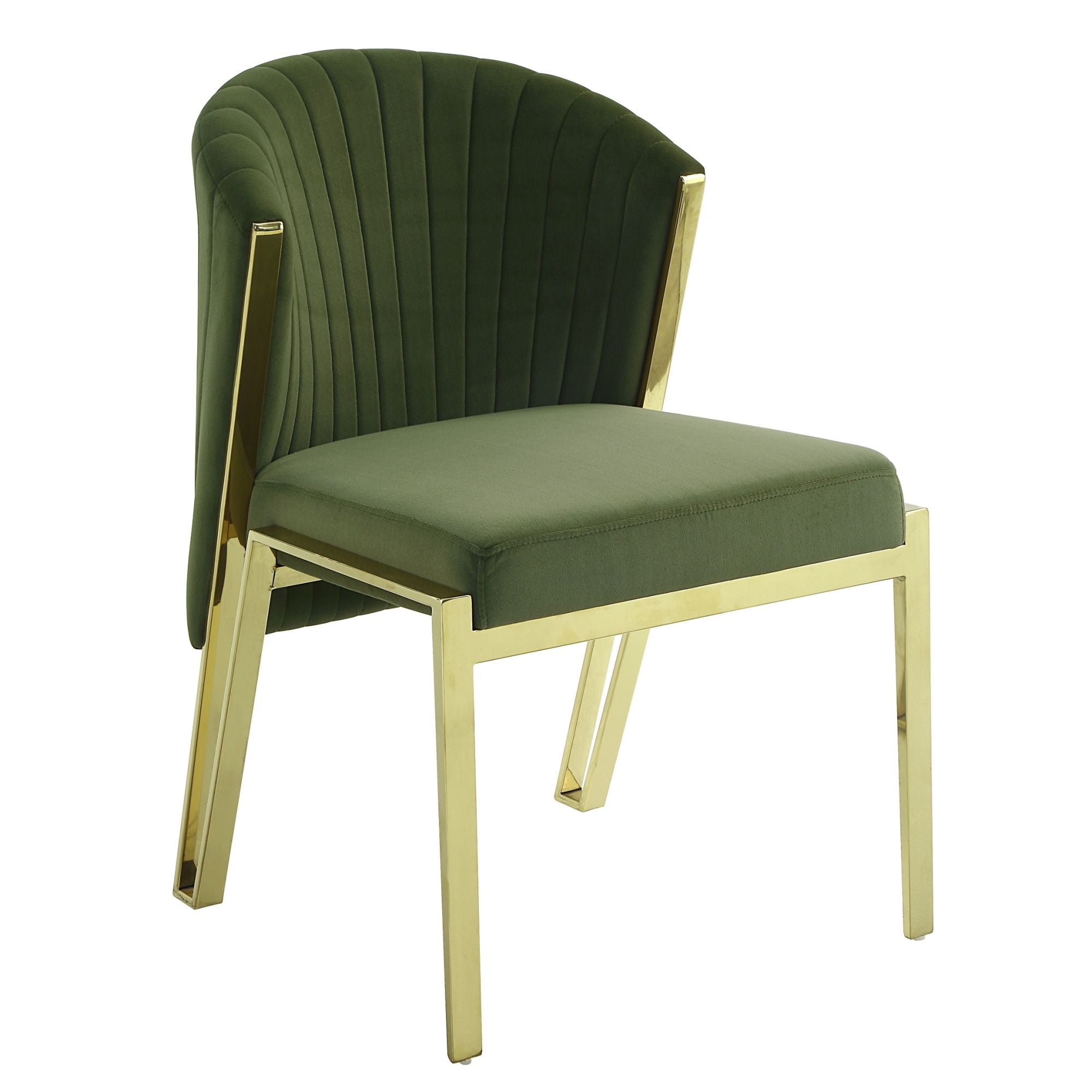 Set of 2 Chairs in Green Velvet