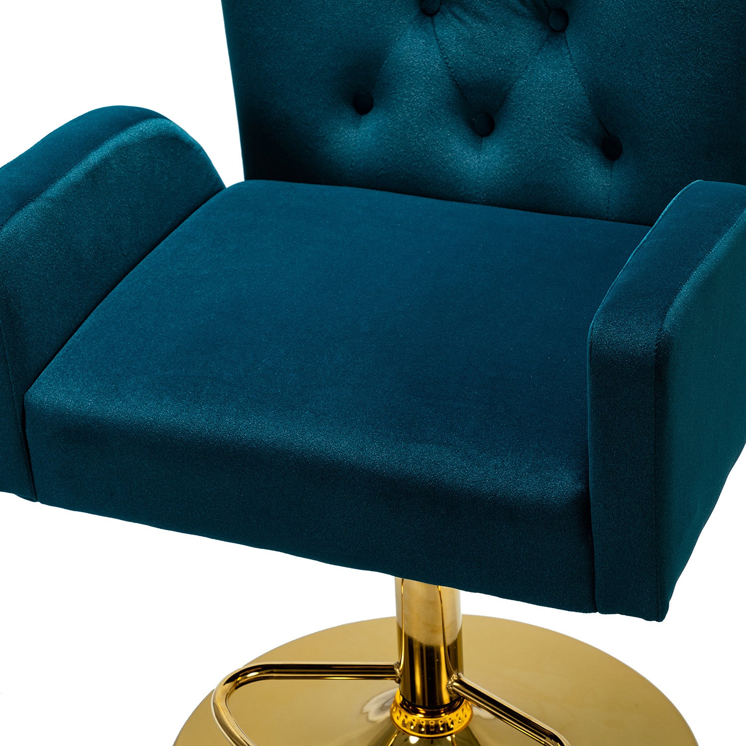 Swivel Adjustable Bar Chair in Blue Velvet