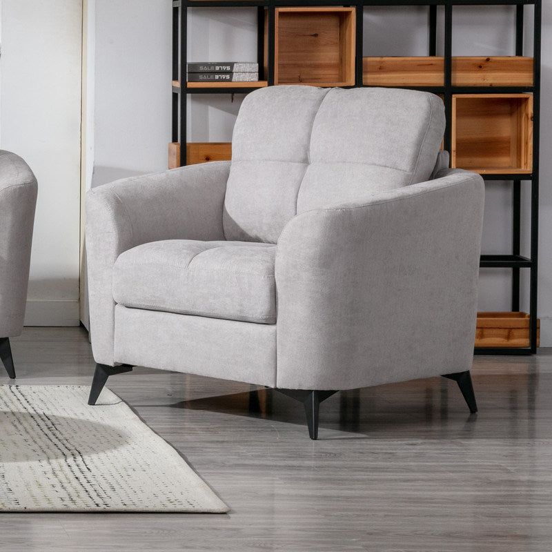 Armchair in Light Gray Fabric