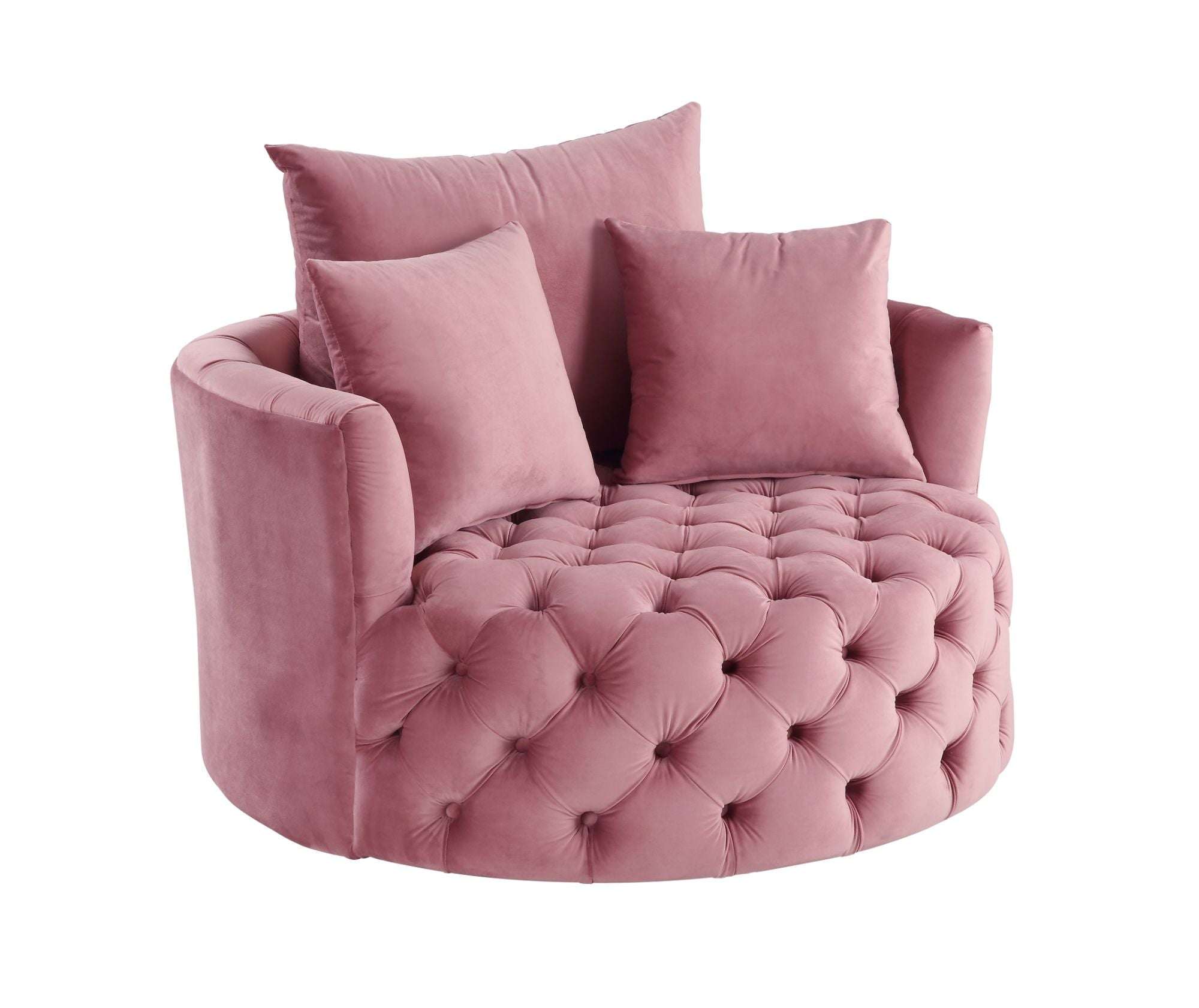 Pink Velvet Accent Chair Swivel