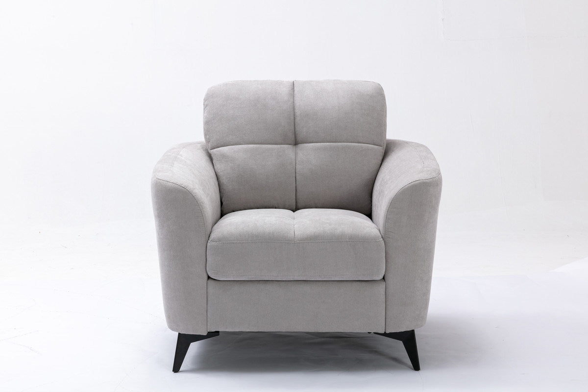 Armchair in Light Gray Fabric